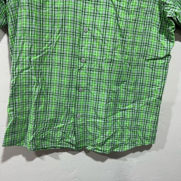 Columbia Omni Shade Shirt Mens L Green Plaid Short Sleeve Button Up - Picture 2 of 5